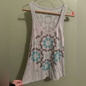American Eagle Outfitters Grey and Teal Tank Size Small